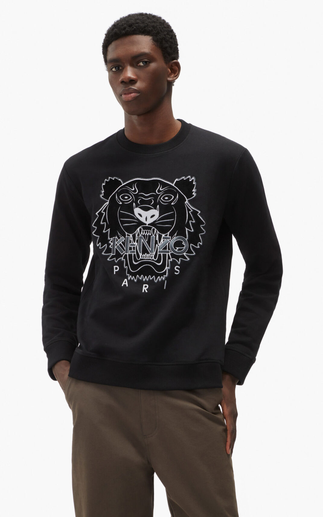 Kenzo The Invierno Capsule Tiger Sudadera Hombre Negras | 1062894-NY